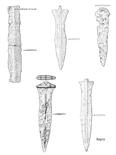 Espadas y dagas de los campamentos a las afueras de Numancia