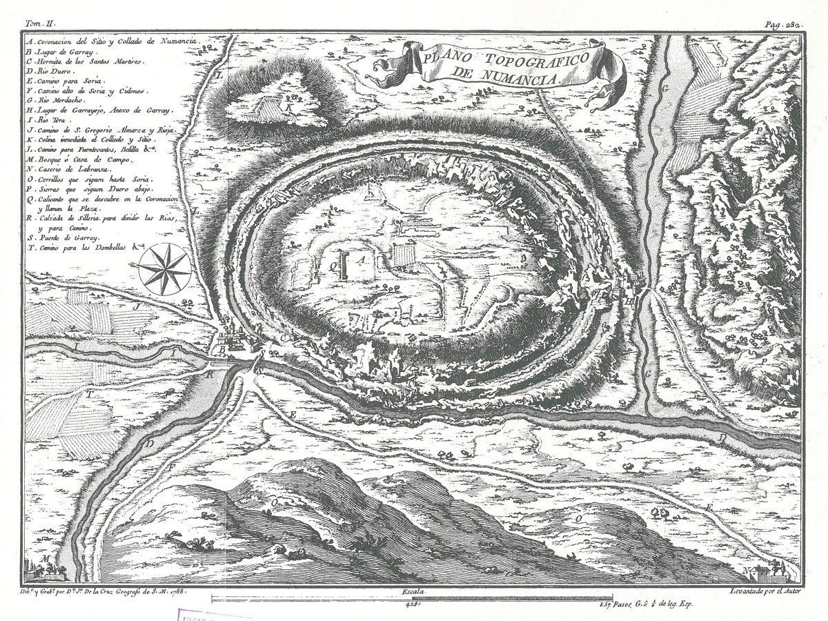 Plano de Numancia de Juan Loperraez (1788)